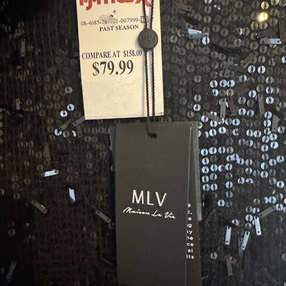 MLV (Madison La Vie) Black Sequin Dress NWT Size Small - Picture 5 of 7